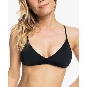 Roxy Juniors' Anthracite Black Beach Classics Athletic Triangle Bikini Top XS